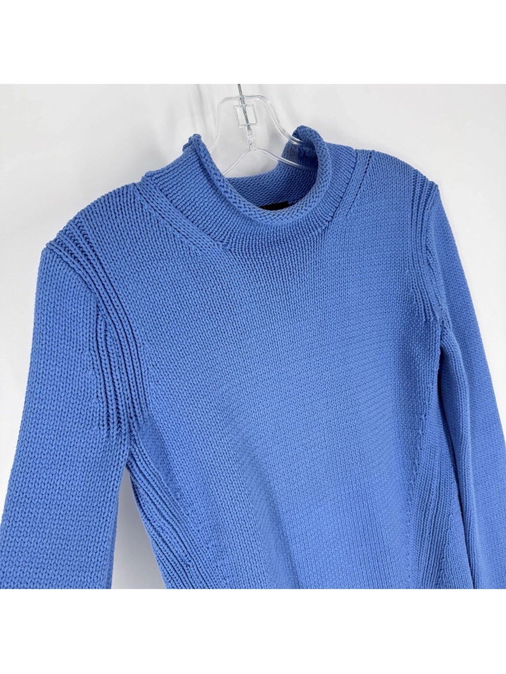 J Crew 1988 Rollneck Sweater Womens Size XXS Blue Periwinkle Cotton Blend - Picture 2 of 9
